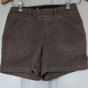 SPANX Stretch Twill Shorts In Tan